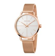 (Original) Calvin Klein Men's K7B21626 Even 42mm Quartz Watch - Rose Gold, Silver Dial